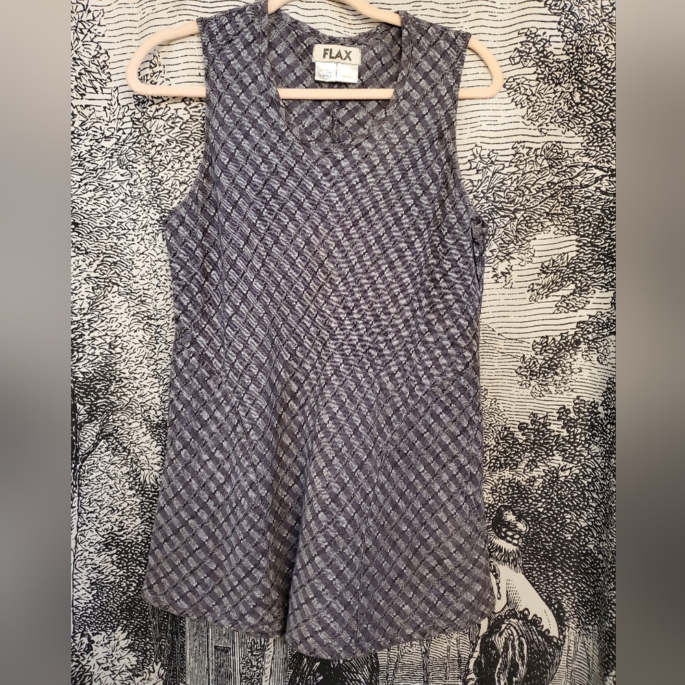 Flax linen tank top with pockets